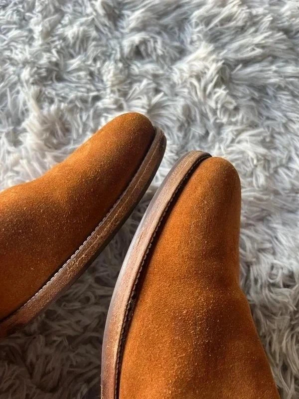 Vintage Bobbies Paris Brown Genuine Leather suede Chelsea boots Size 44EU – photo 7